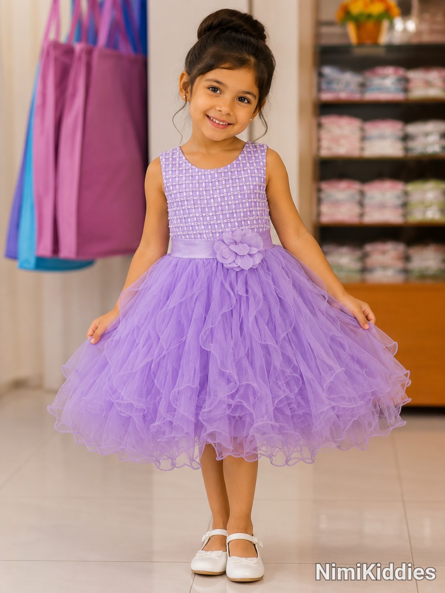 Beautiful Girl Purple Gown