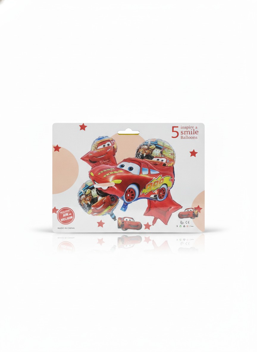 5 Inspire Smile Balloons (Cars)
