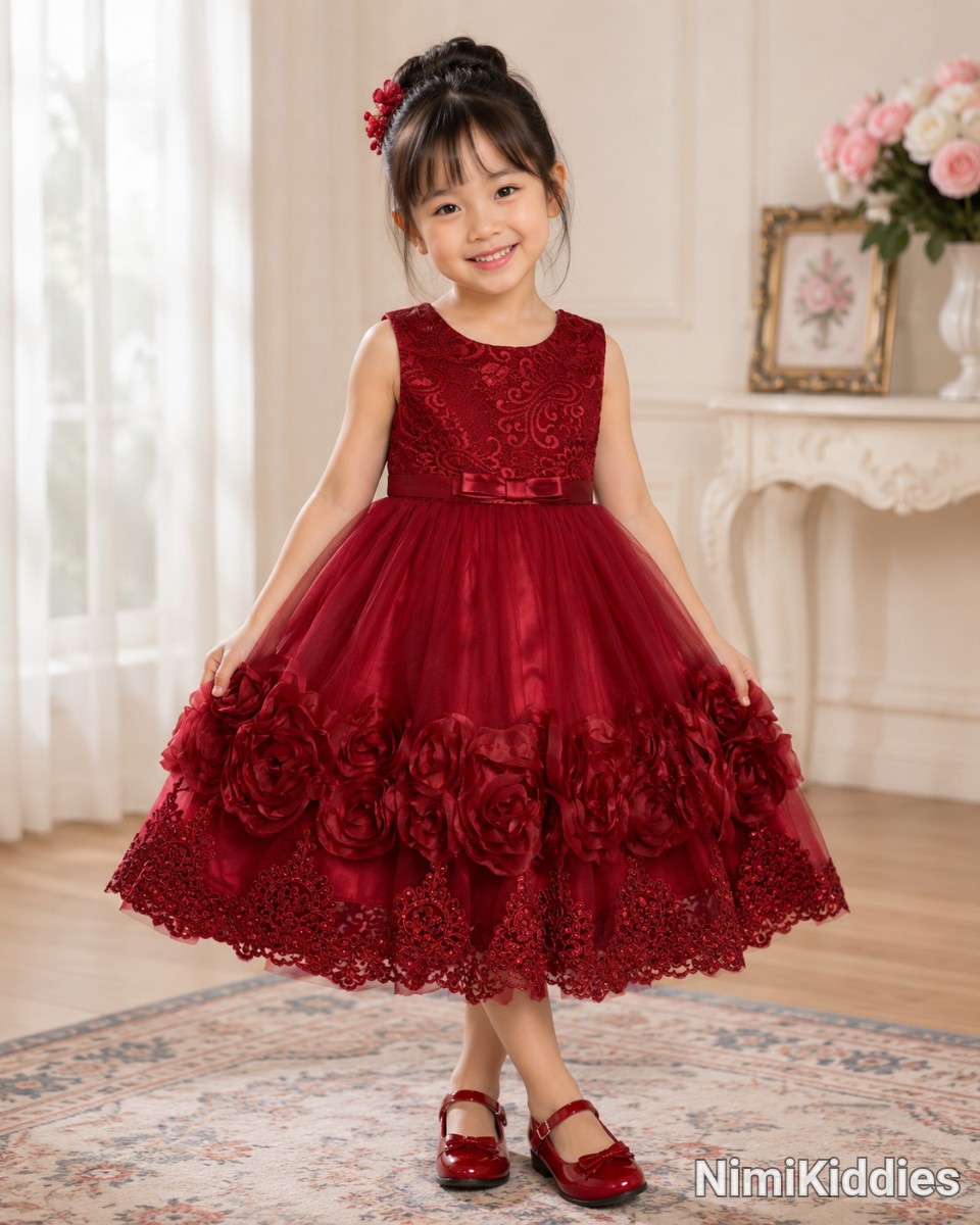 Sleeveless Girls Ball Gown