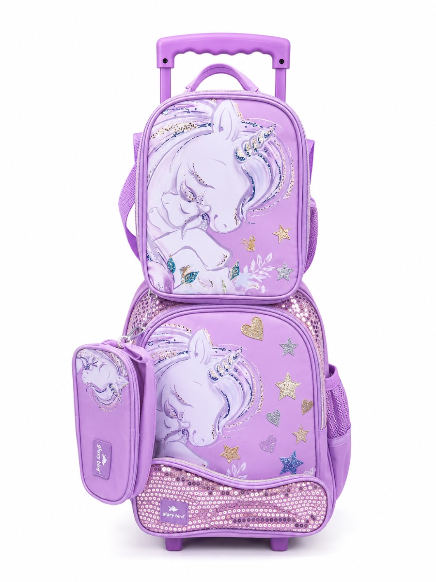 Glossy Bird Unicorn Star (US) Trolley 3in1 Backpack (17inches)