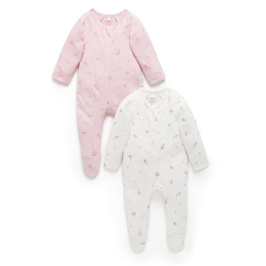Baby 2Pack Sleepsuits Long Sleeved (First Size)