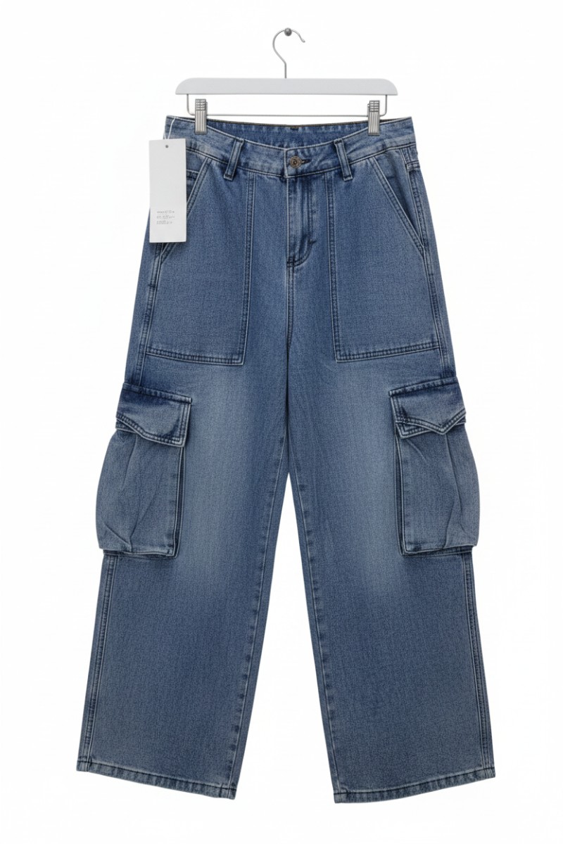 Zhuoyuekongjian Decency Concept Baggy Jean Trouser