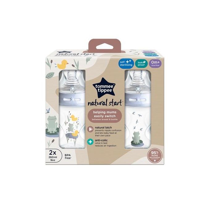 Tommee Tippee Natural Start baby bottles (2x 260ml).