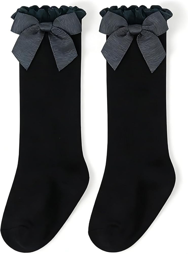 Girls Flower Socks (Black)