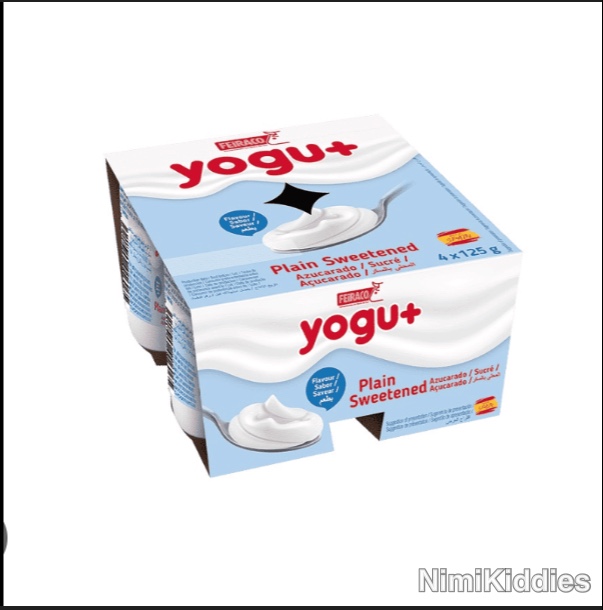 Feiraço Yogu+ Plain Sweetened Yoghurt 4x125g.