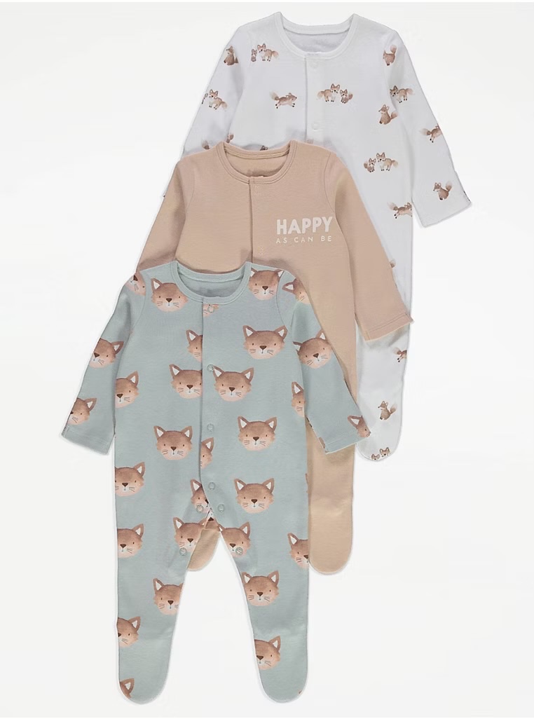 George Baby 3Sleepsuits 12-18months