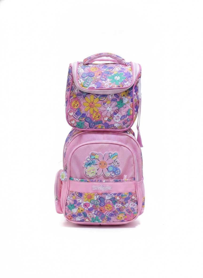 Smiggle Trolley Backpack With Lunchbag (Smile)