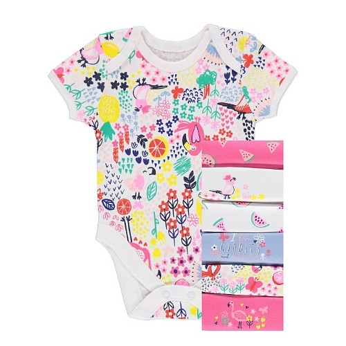 George Baby 7Bodysuits Long Sleeved