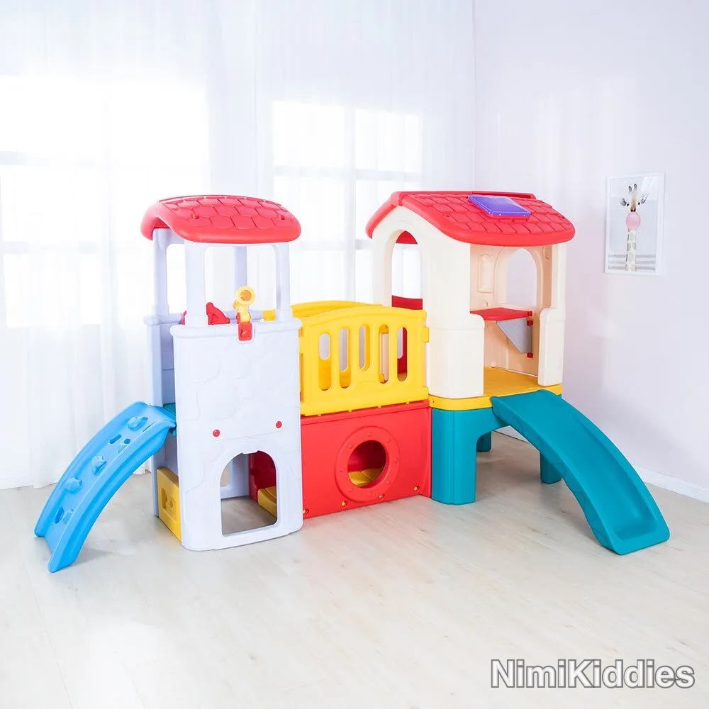 activity play house with slide & tunnel