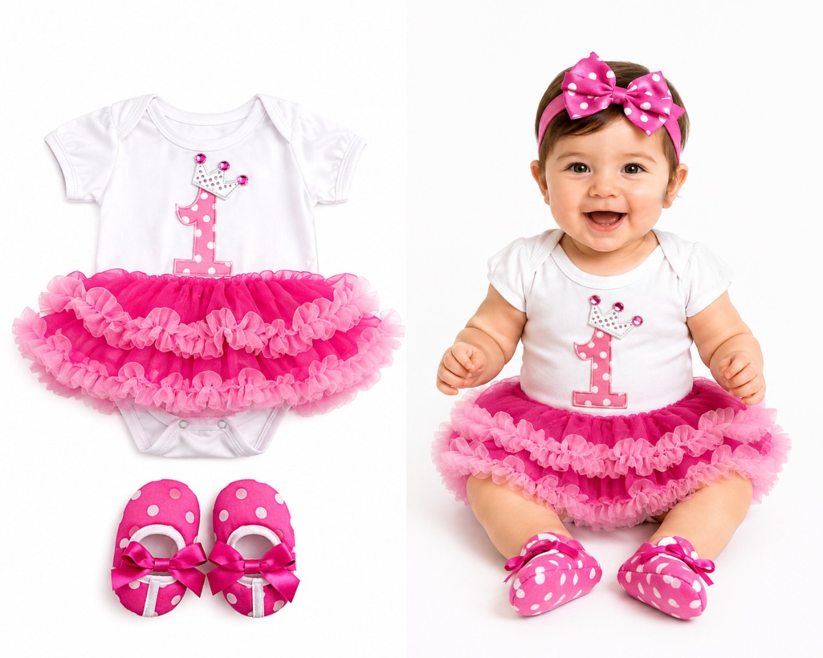 Cute Baby Girl 1piece Pindown with Shoe