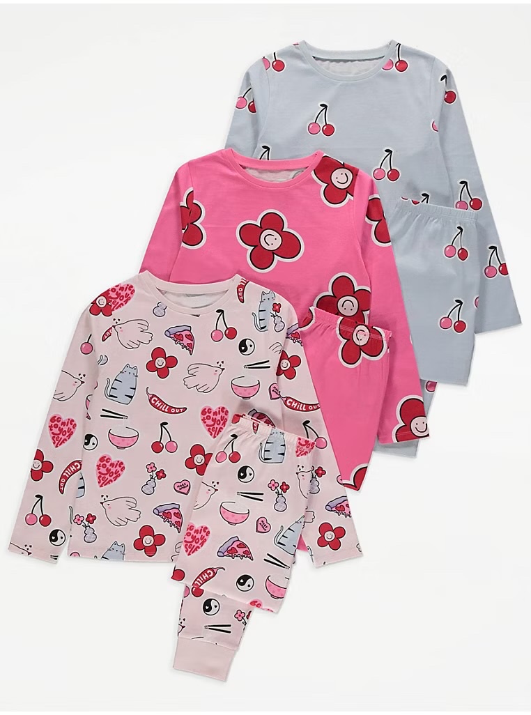 George Kids Pyjamas 3 Pack Set