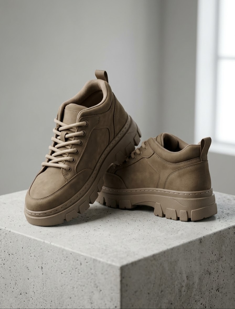 Men's Lace up Brown Canvas