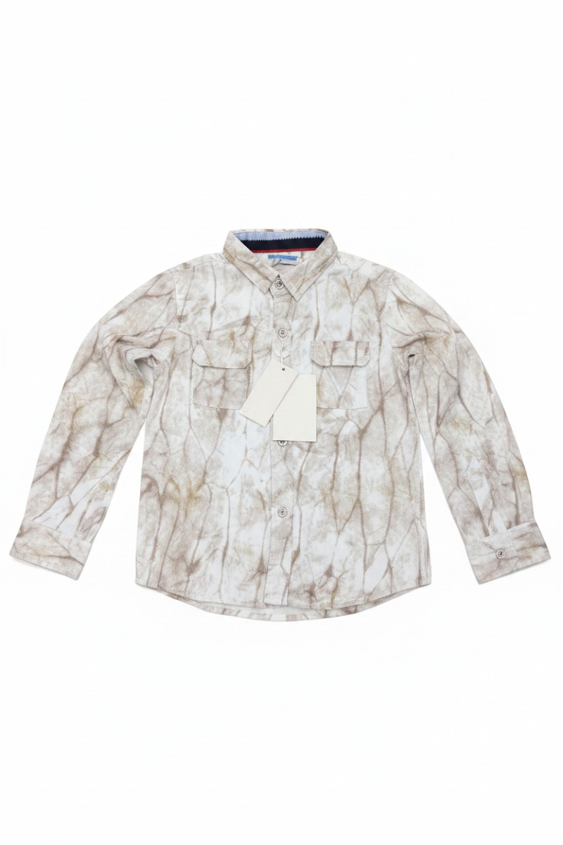 Jacodoco Mixed Colured Long Sleeve Shirt (Brown and White)