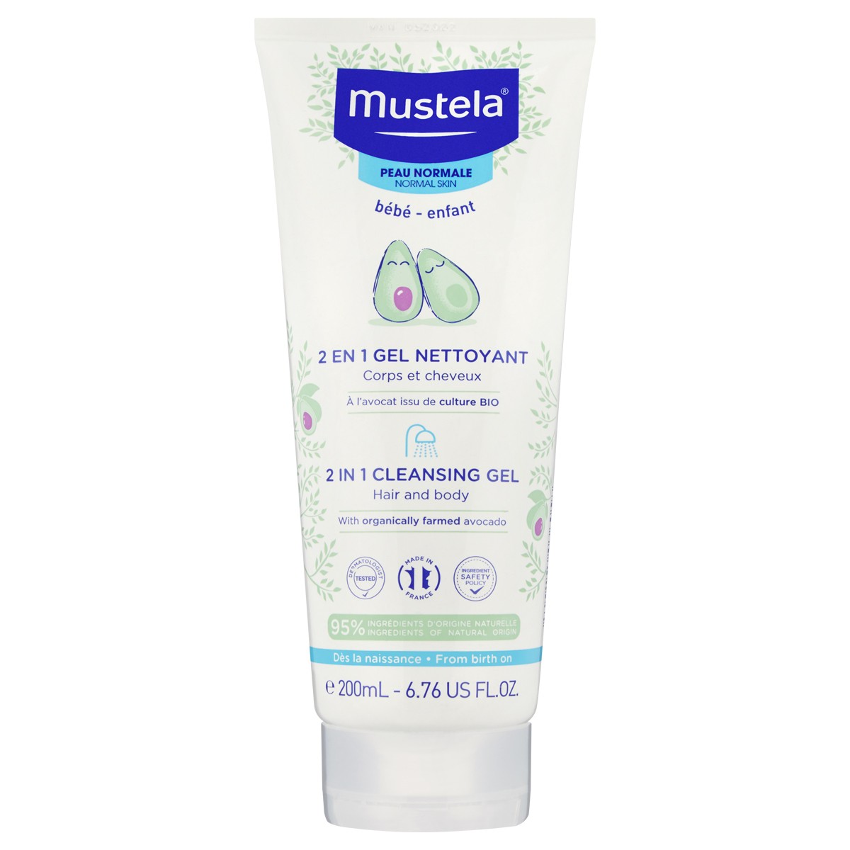 Mustela 2 in 1 Cleaning Gel (Hair and Body) 200ml.