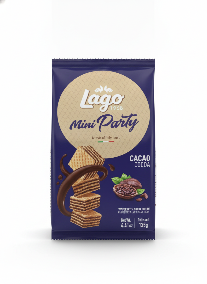LAGO MINI PARTY COCOA BISCUITS 125g.