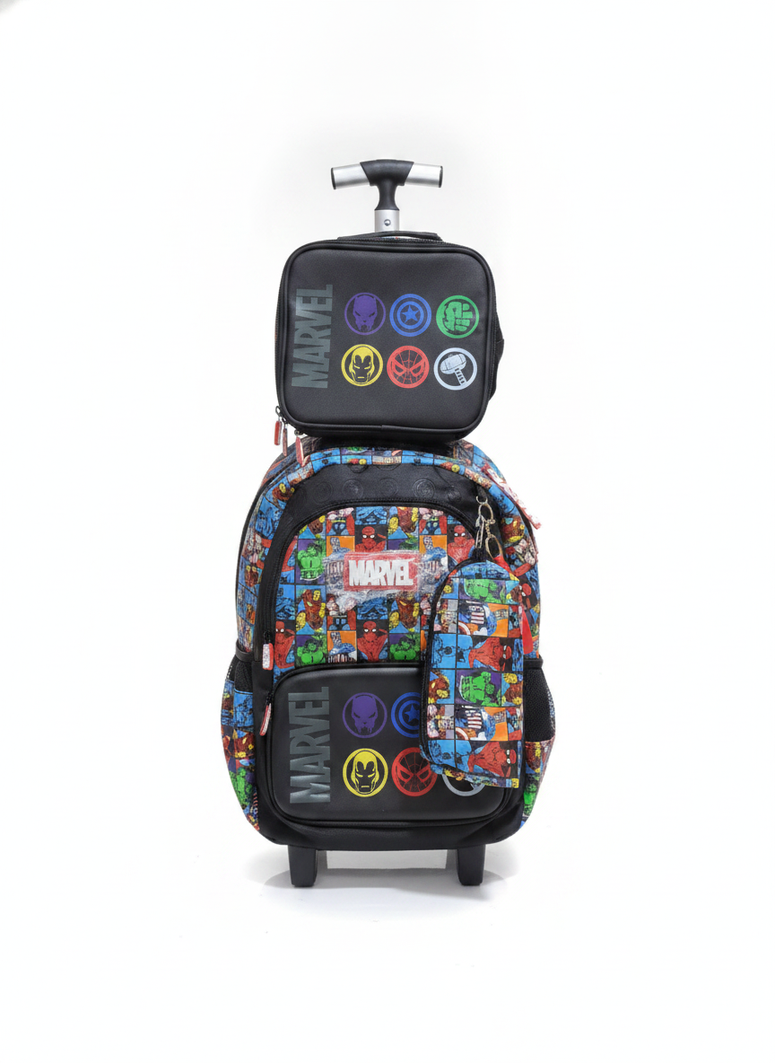 Marvel Trolley Backpack With Lunchbag And Pencil Case (17inches)