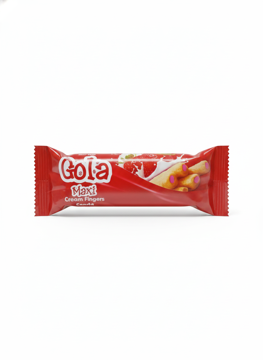 Gola Maxi Cream Fingers Snacks Strawberry Flavour