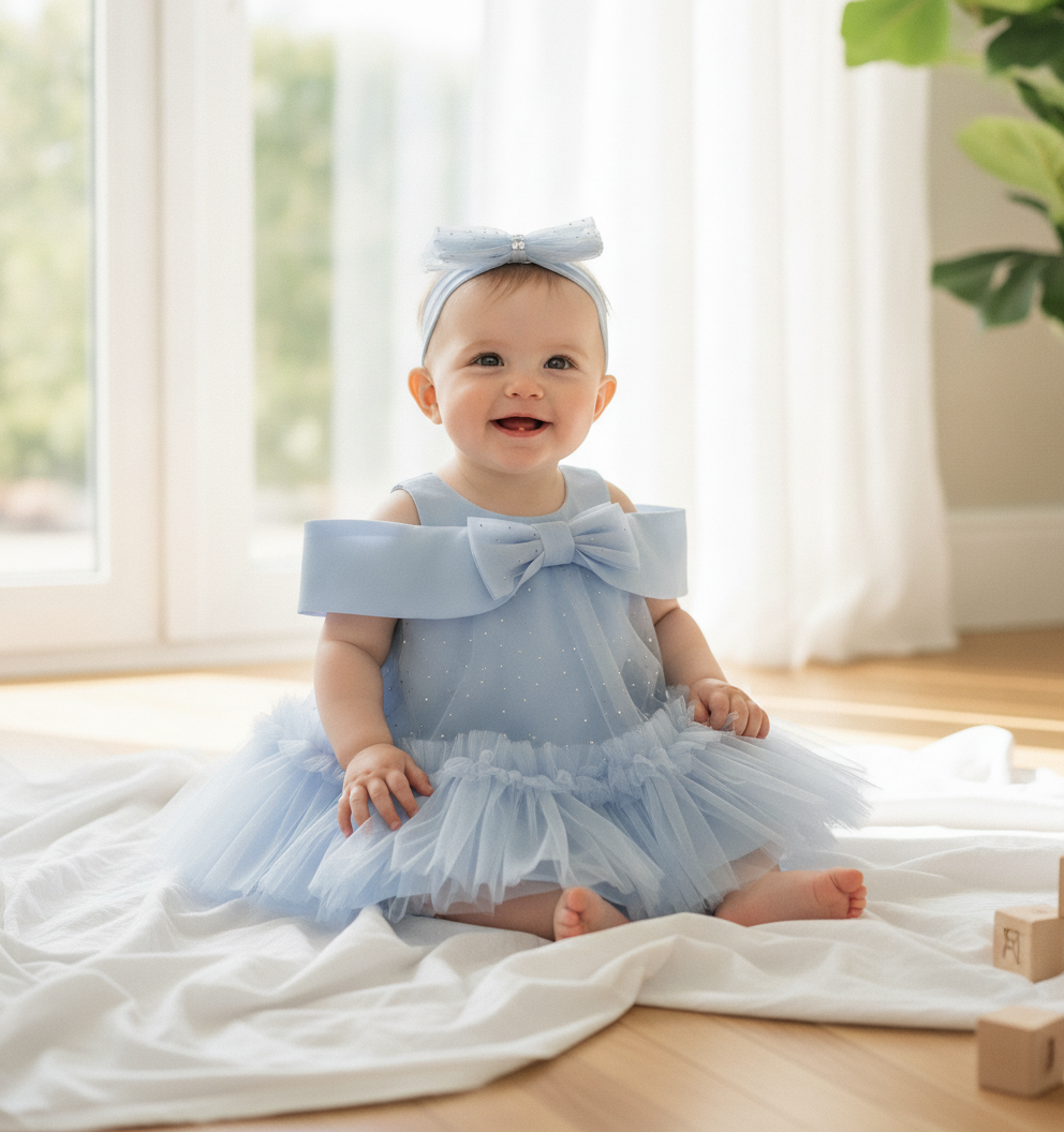 Monita Kids Girls Ball Gown With Head Band