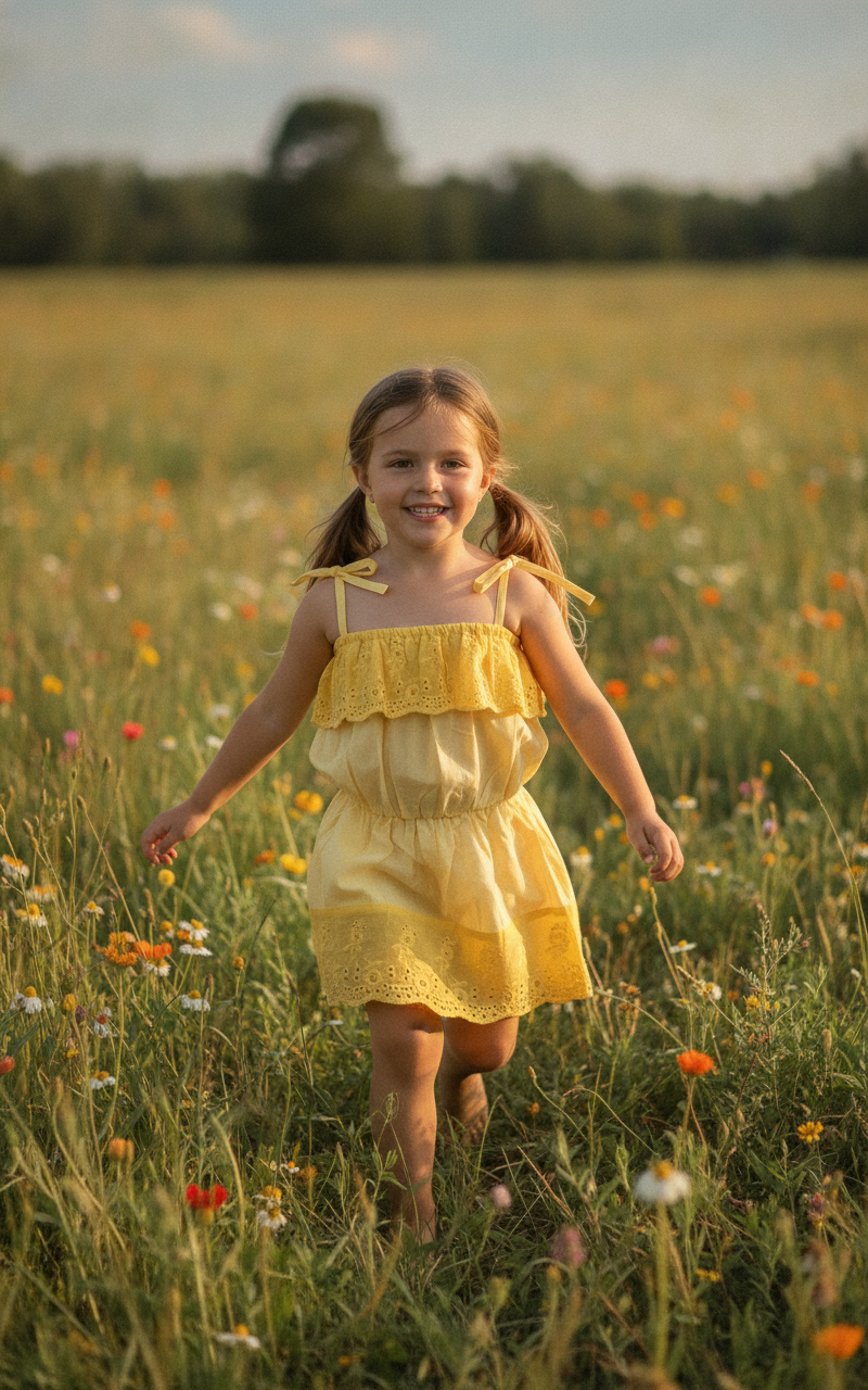 Pinafore Girl's Gown with nippy pant