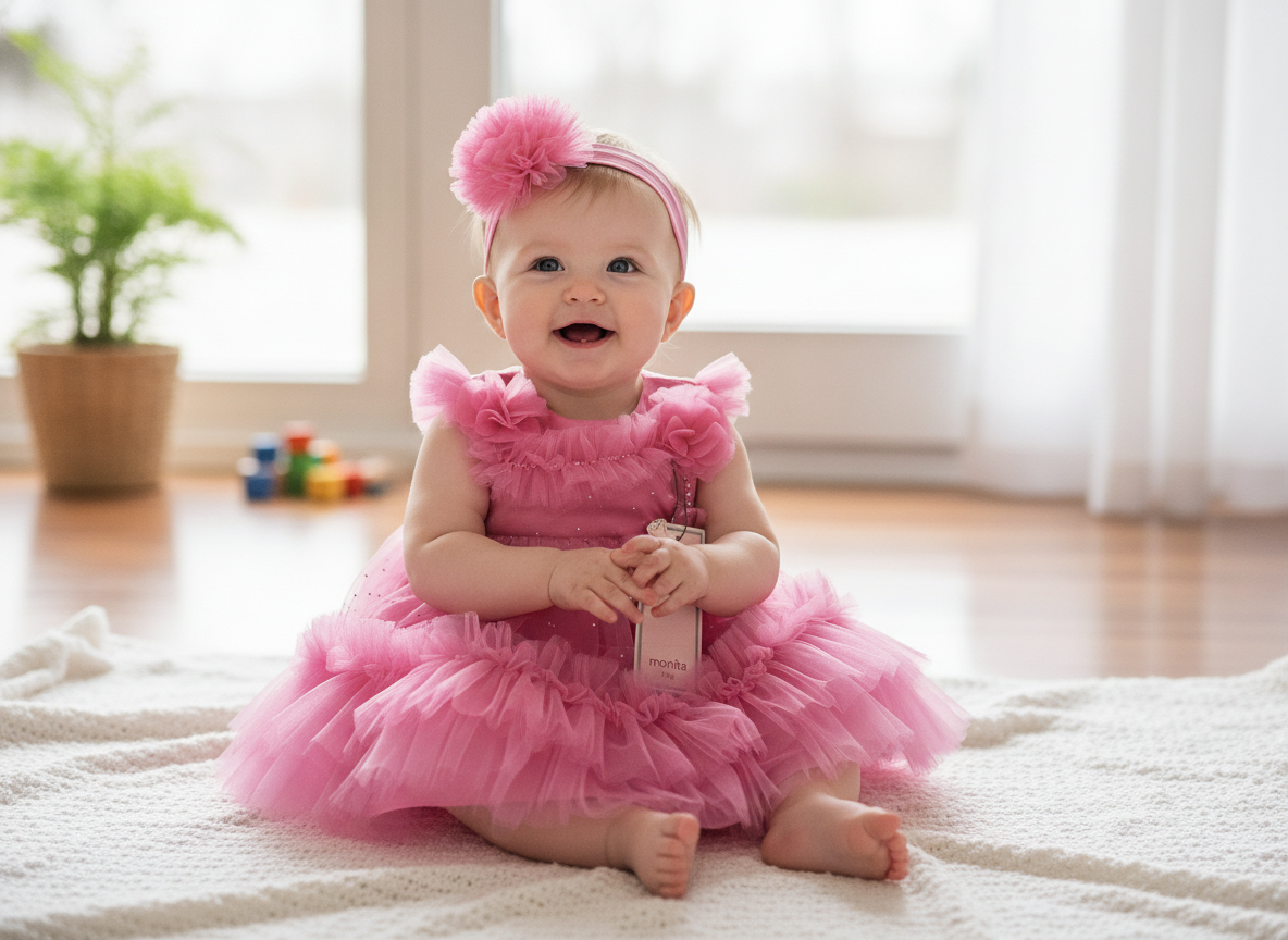 Monita Kids Girls Ball Gown With Head Band