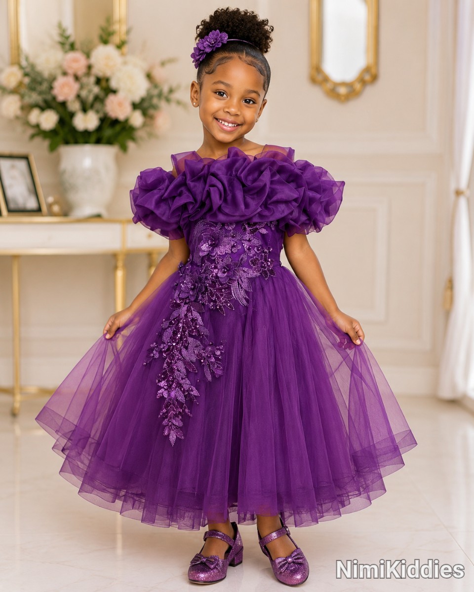 Purple Girls Ball Gown