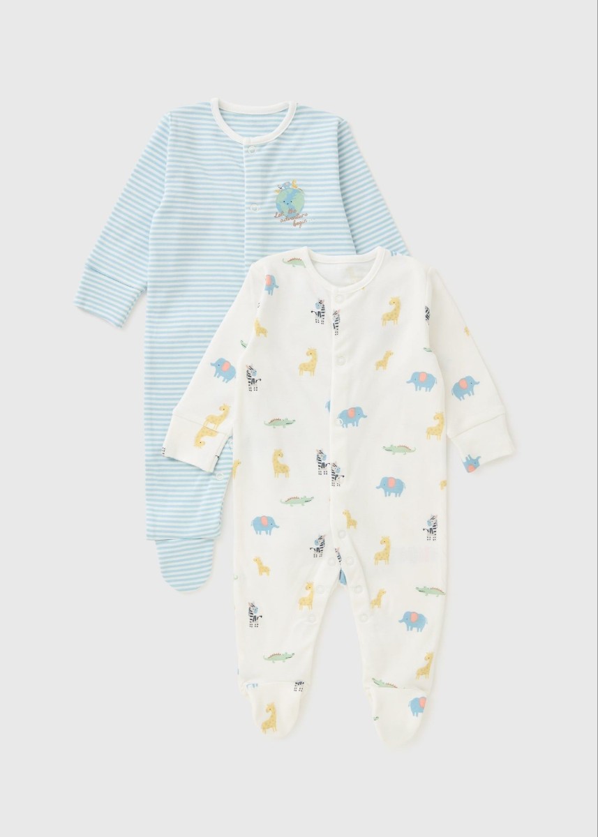 Baby 2Pack Sleepsuits Long Sleeved (3-6months)