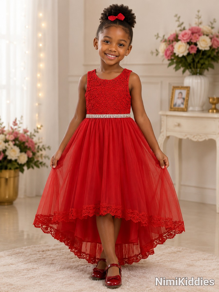 Miss Liwa Kids Red Gown