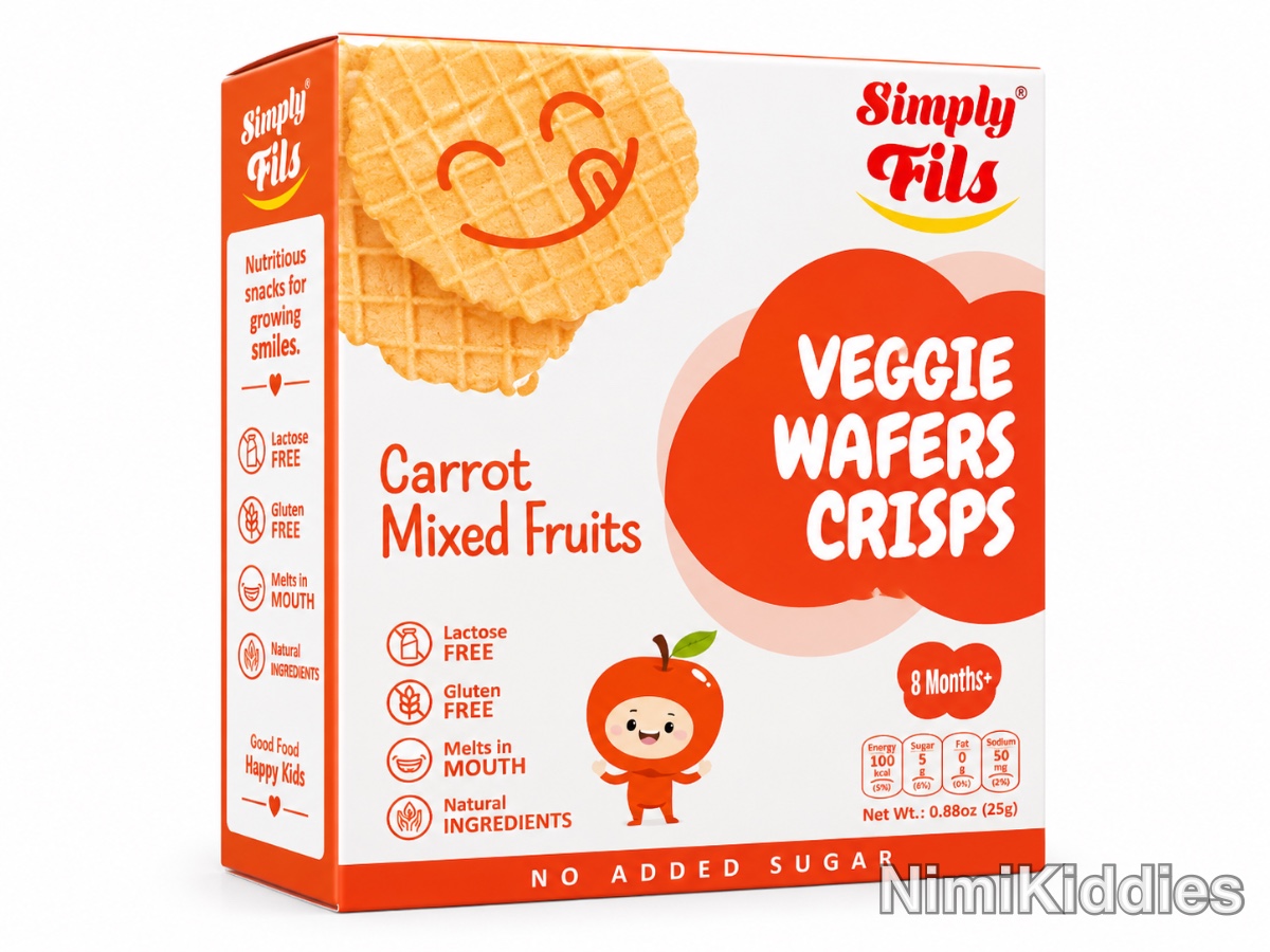 Simply Fils Veggie Wafers Crisps Carrot Mixed Fruits Biscuits 25g (8 Months +).