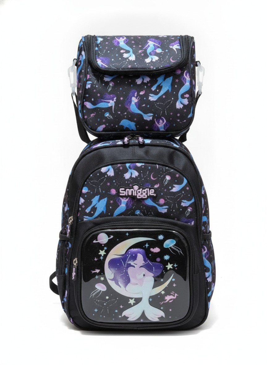 Smiggle Trolley Backpack With Lunchbag (Ariel The Mermaid)