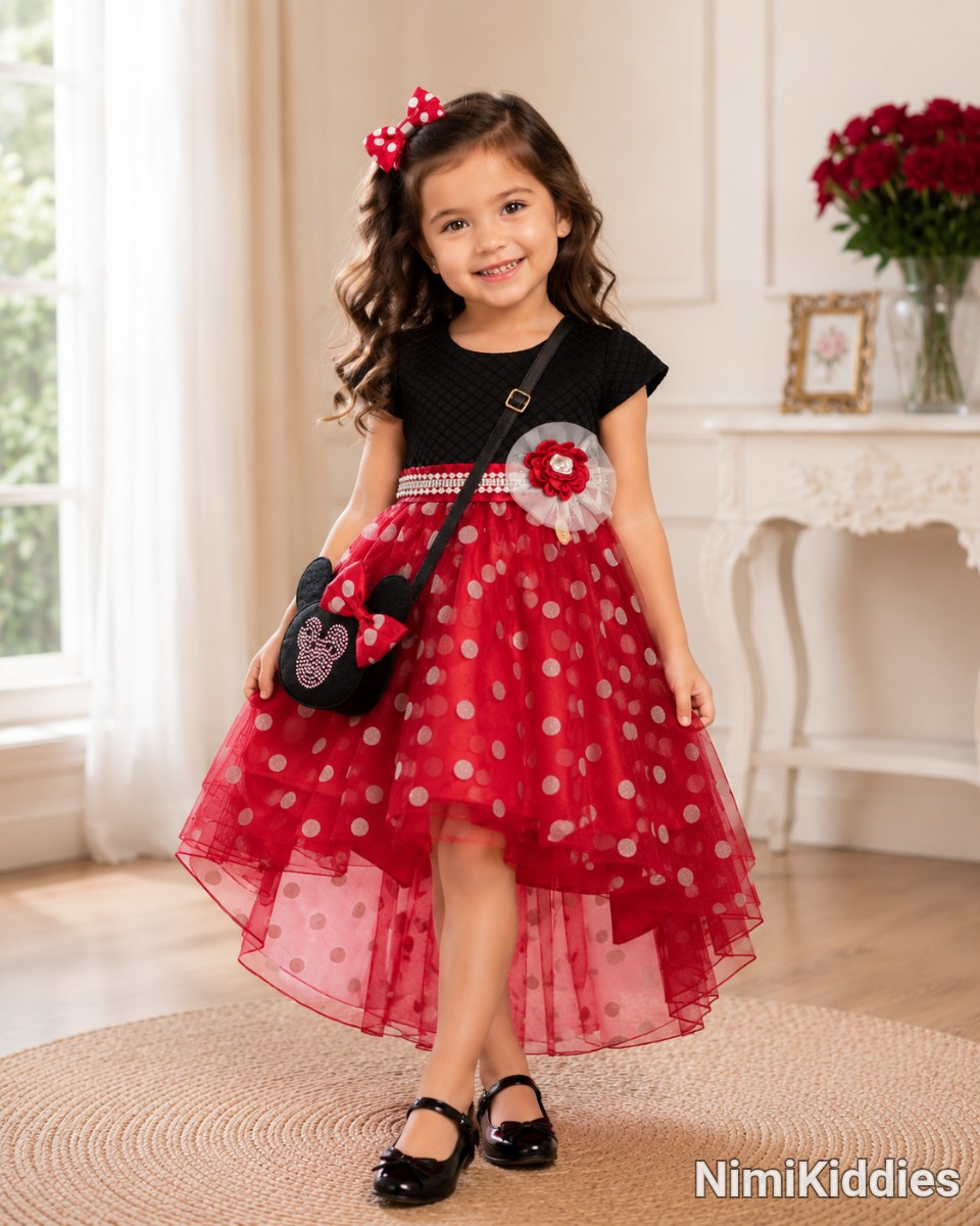 Eraykids Girls Polker-Dotted Ball Gown