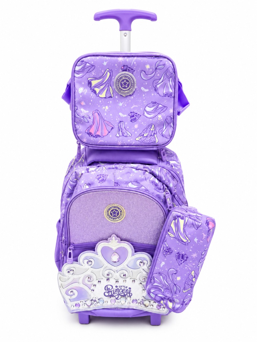 JasmineStar Little Princess Trolley Backpack With Lunchbag And Pencil Case (17 inches)