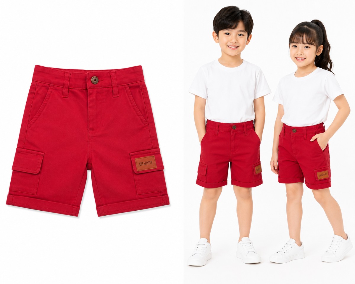 Creattry Red Kids Short