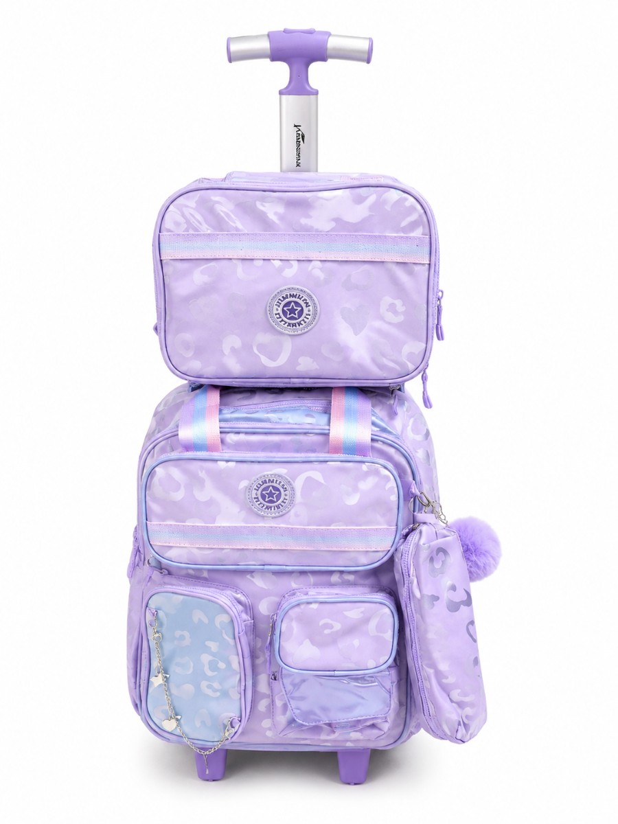 JasmineStar Love Design Trolley Backpack With Lunchbag And Pencil Case (17inch)