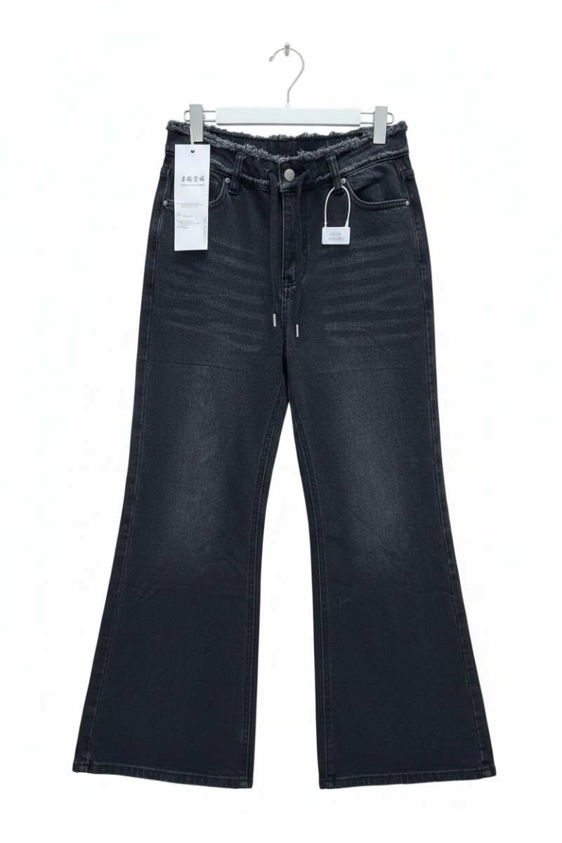 Zhuoyuekongjian Black Baggy Jeans