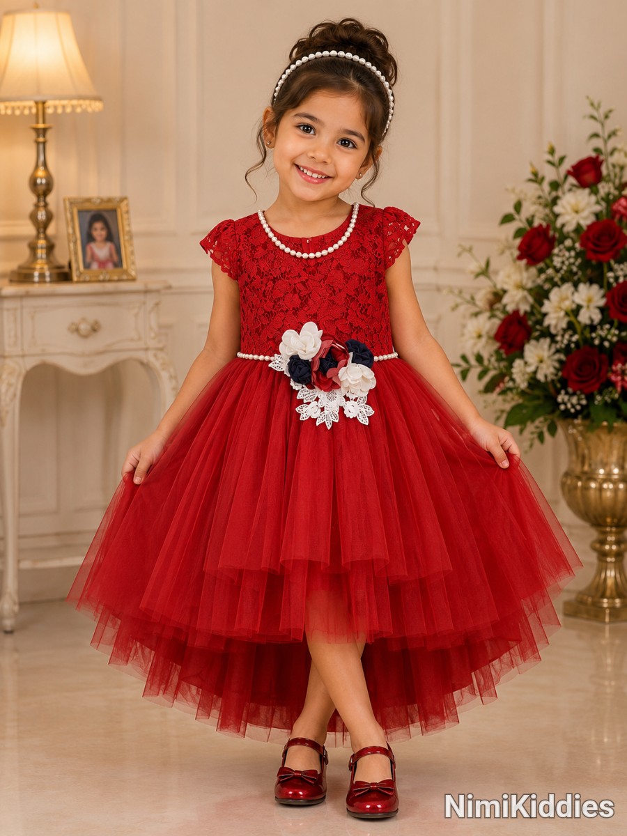 Miss Liwa Kids Red Gown