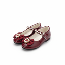 Girls Oxblood Flat Cover Shoe.