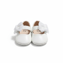 White Baby Shoes With Bow Tie