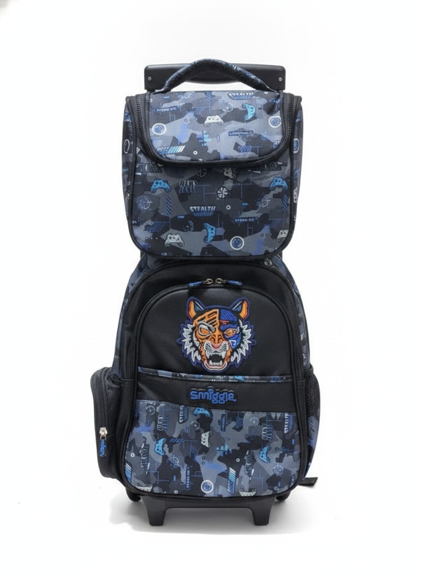 Smiggle Trolley Backpack With Lunchbag (Game On)