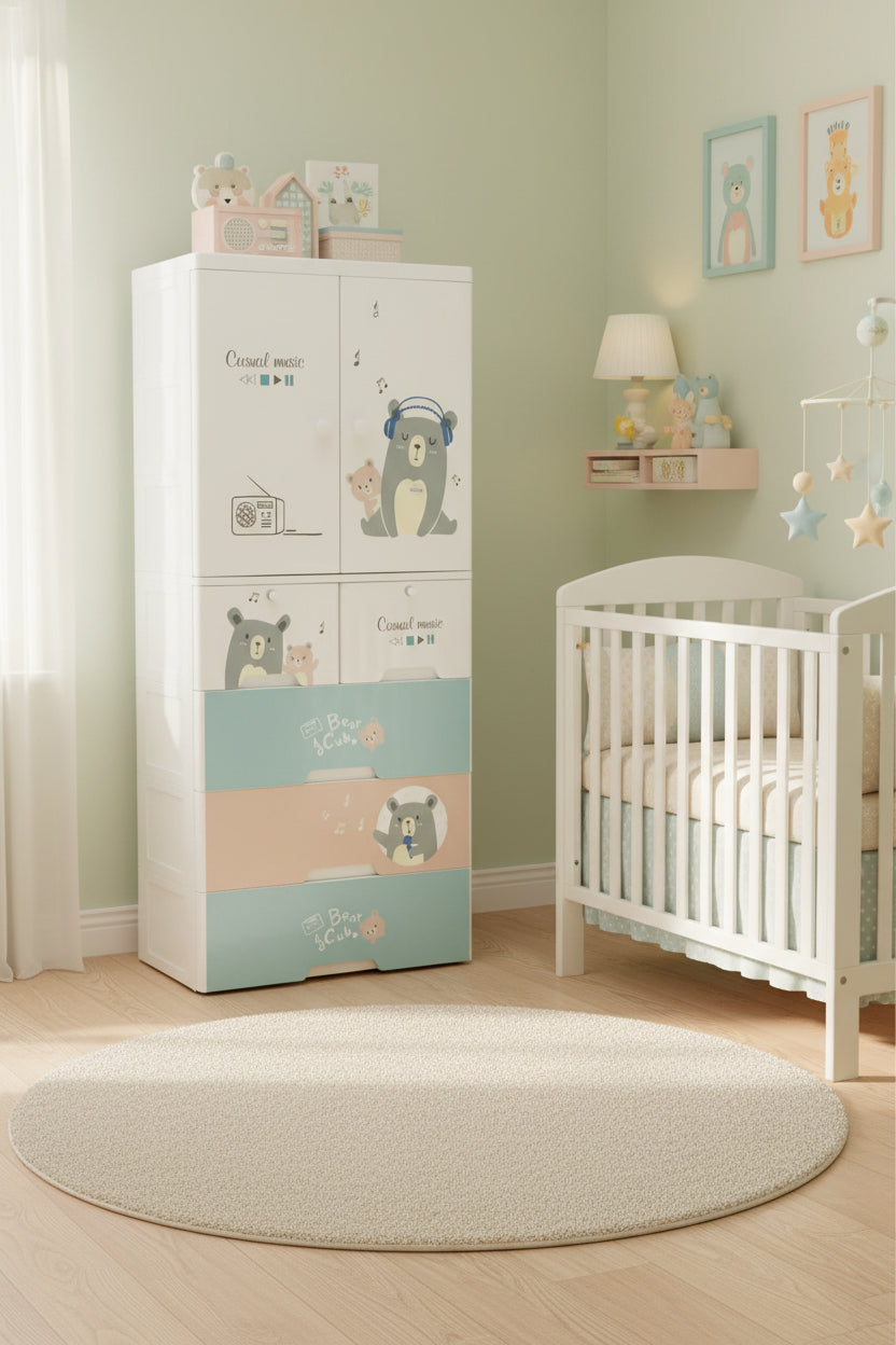 Bear Cub Kids Plastic Wardrobe