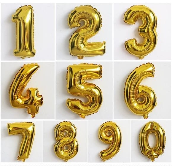 Number Balloon Rose Gold and Color