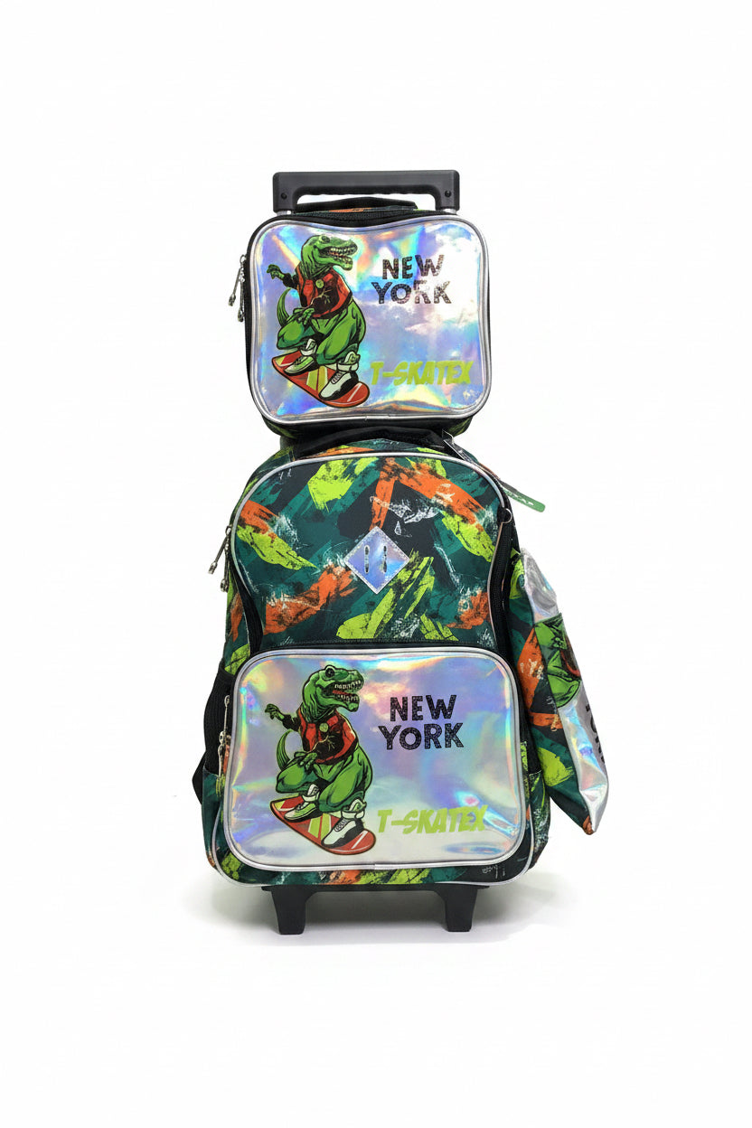 Jasminestar New York, T-Skatex Trolley Bag with Lunch and Pencil Bags