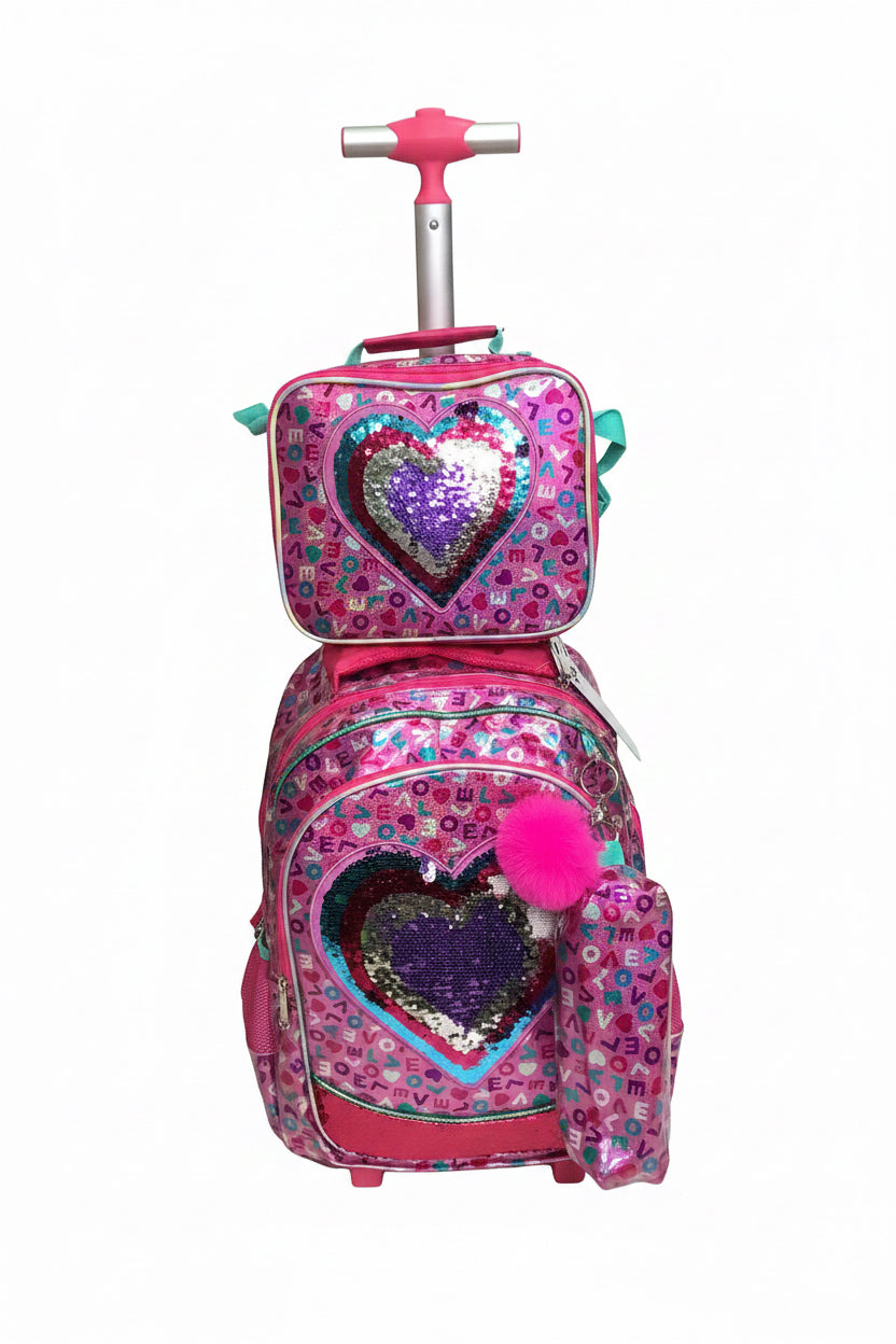 Jasmine Star Back to School Strolley Back Bag With Lunch & Pencil Bag