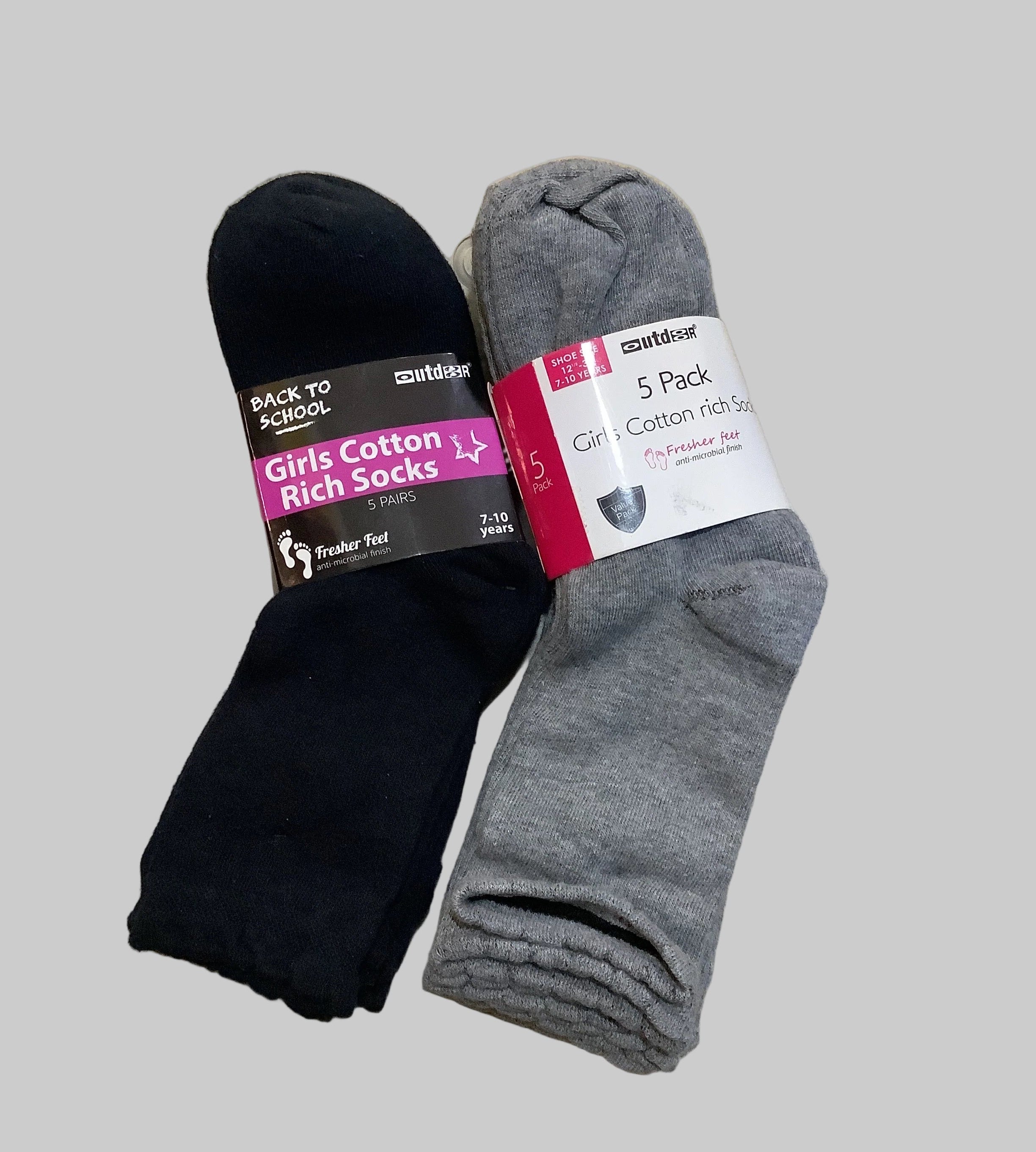 Back to School Girls Cotton Rich Socks (5pairs)