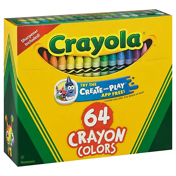 CRAYOLA 64 CRAYON COLORS