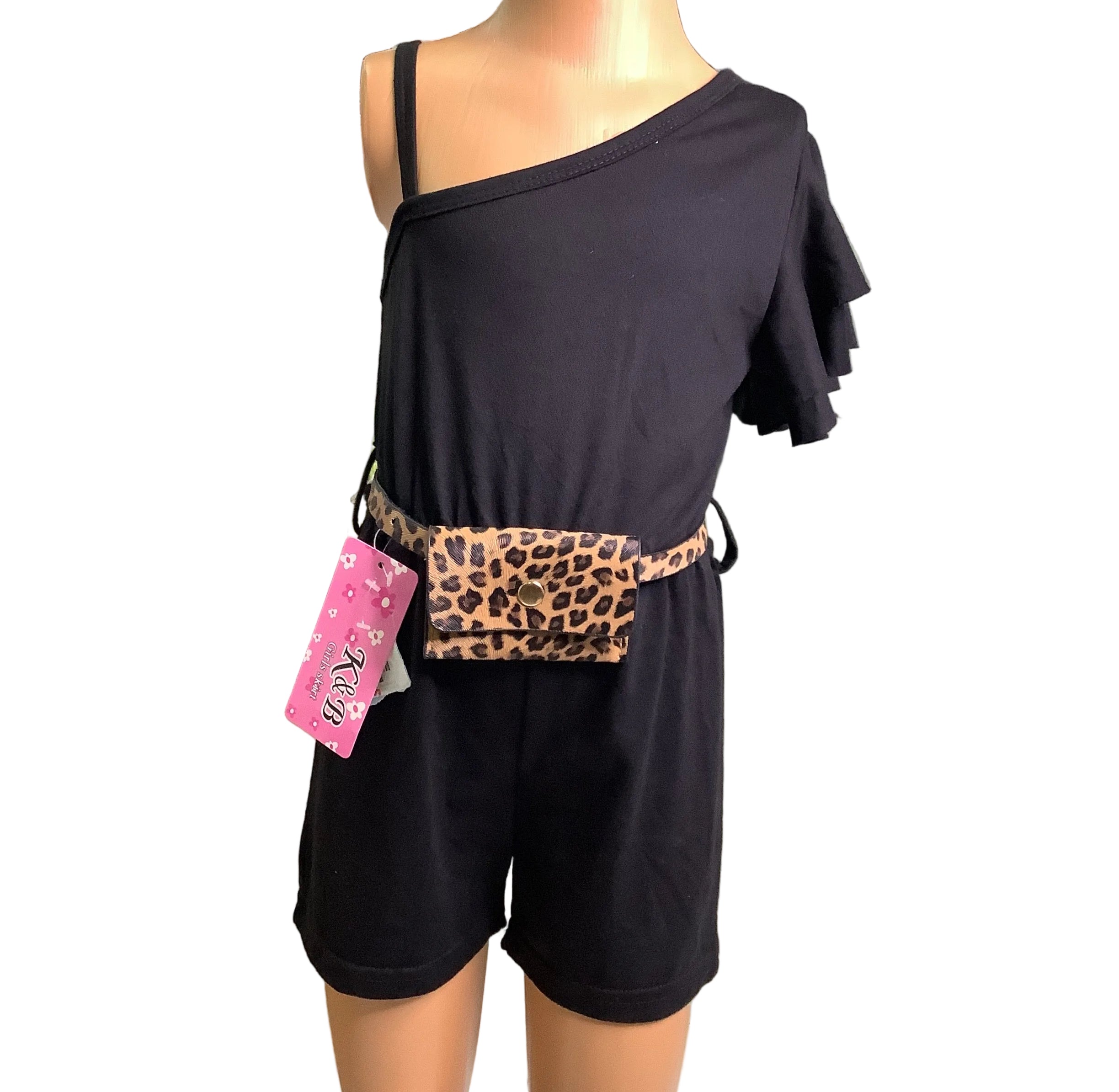 K&B Girls Jumpsuit With Waist Belt.