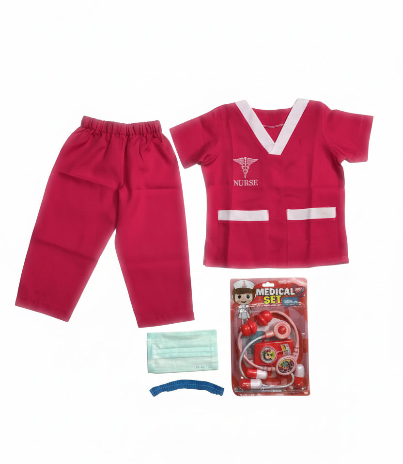 Nurse Uniform Kids Costume With Medical Set