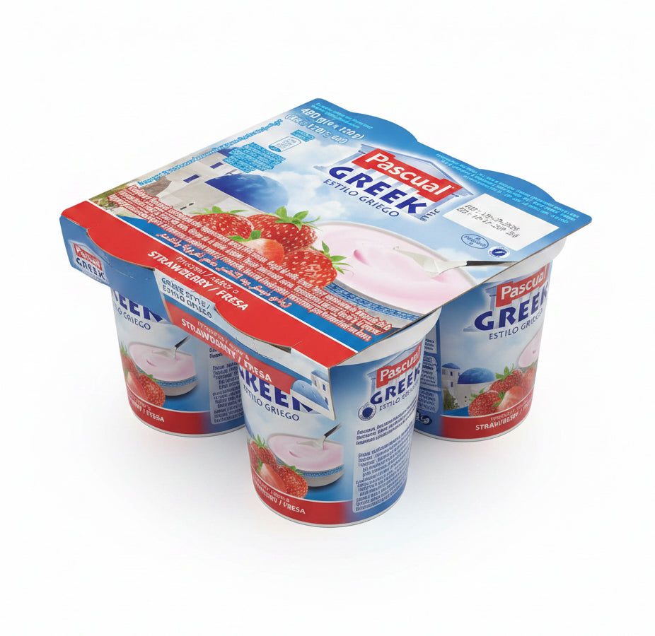 Pascual Greek Estilo griego Strawberry/Fresa Flavored 4in1 (480g)
