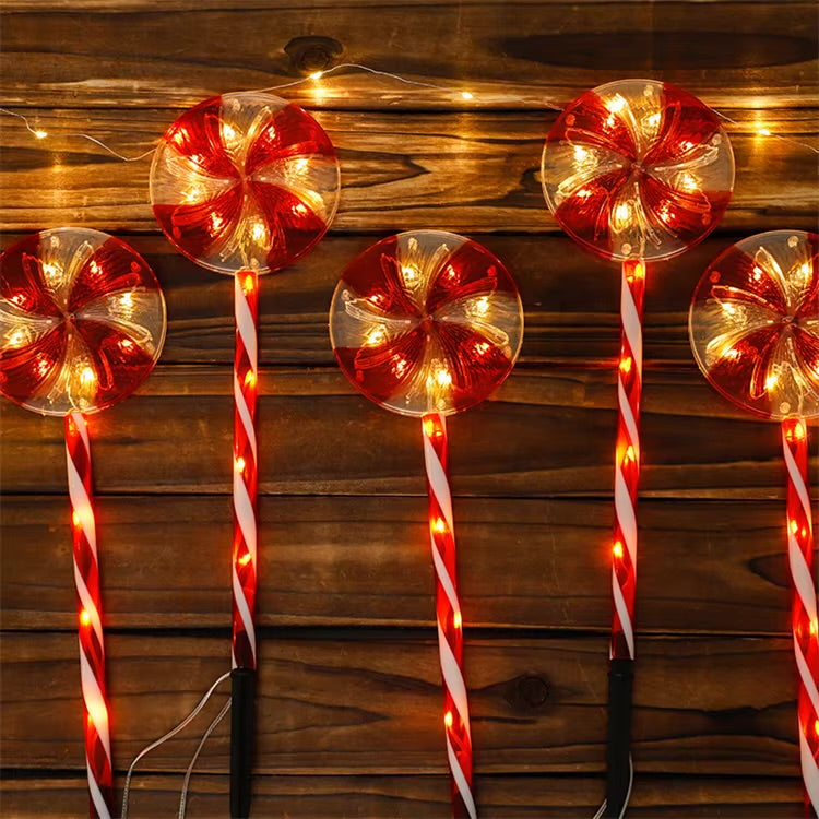 5in1 Light-Up Candy Walking Stick Christmas Deco