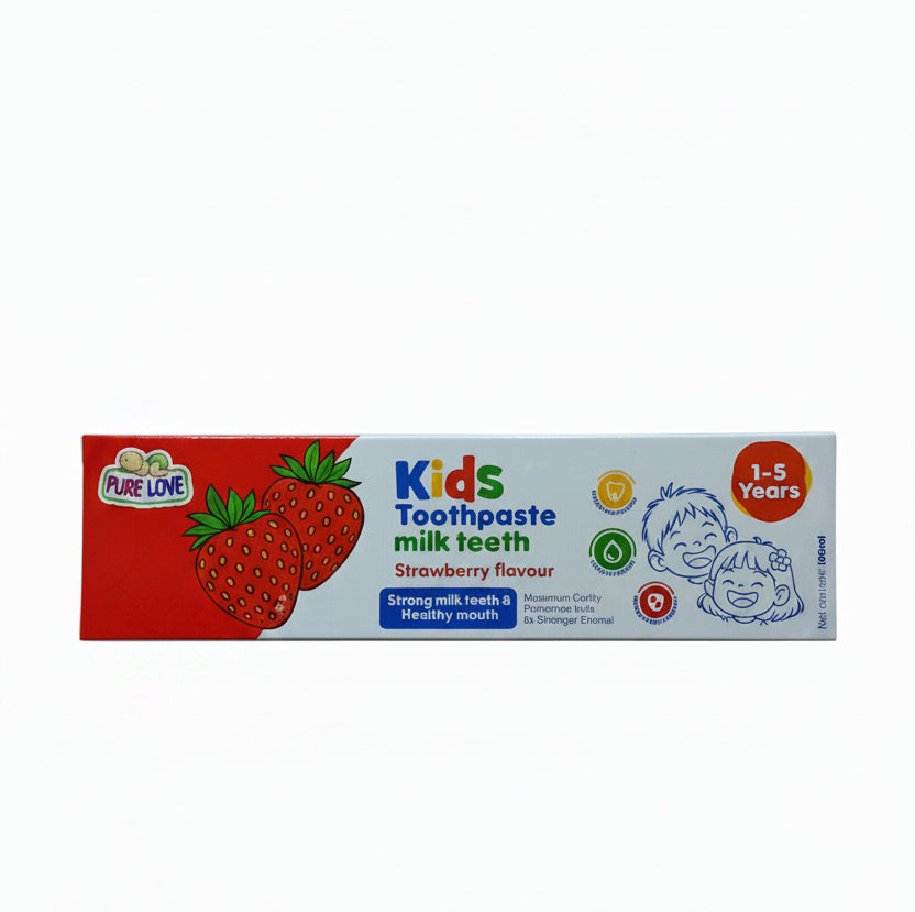 Pure Love Kids Toothpaste Milk Teeth Strawberry flavour (1-5yrs,100ml).