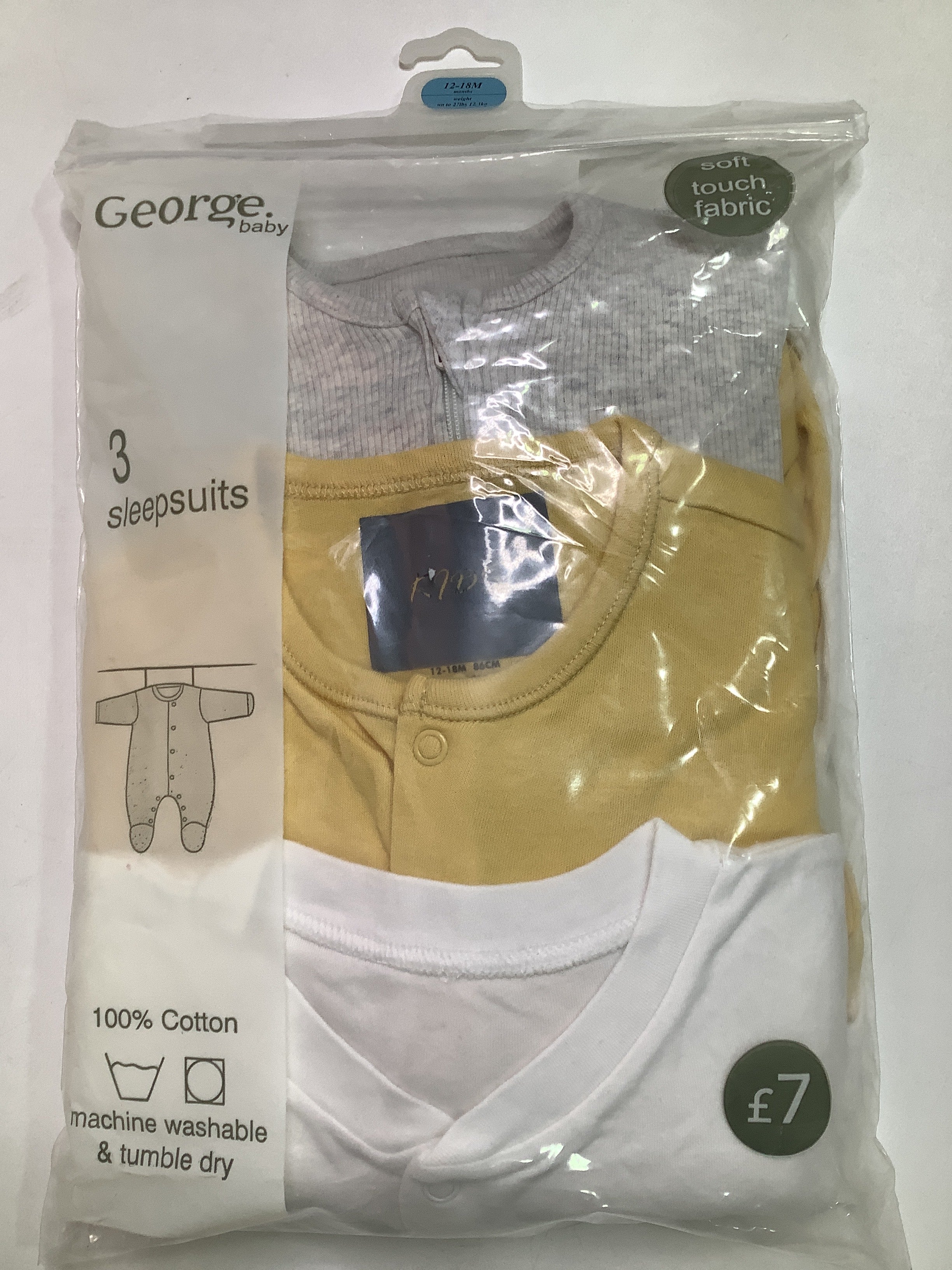 George 3in1 Overall Baby Sleep Suits (12-18months)